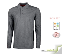 Langarm Poloshirt LIVE - Farbe Grey Meteorite